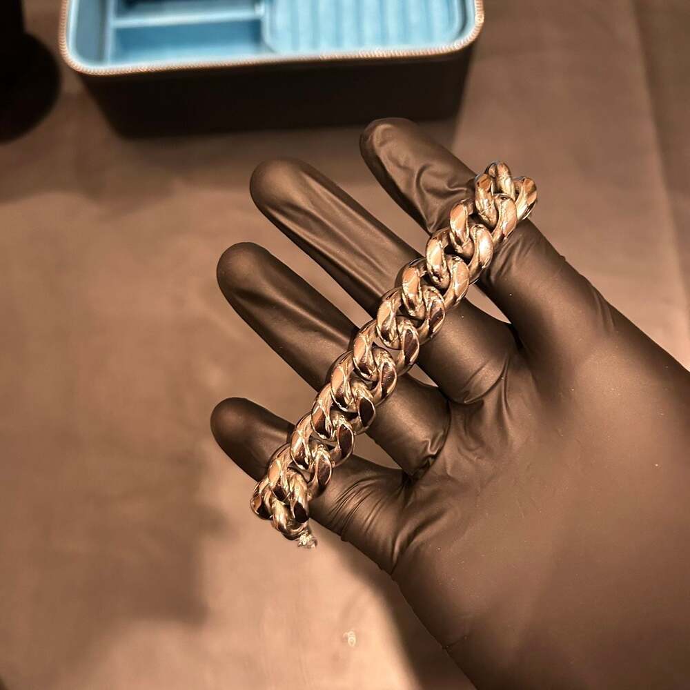 Silver 16mm Cuban Bracelet 8in Brand New
